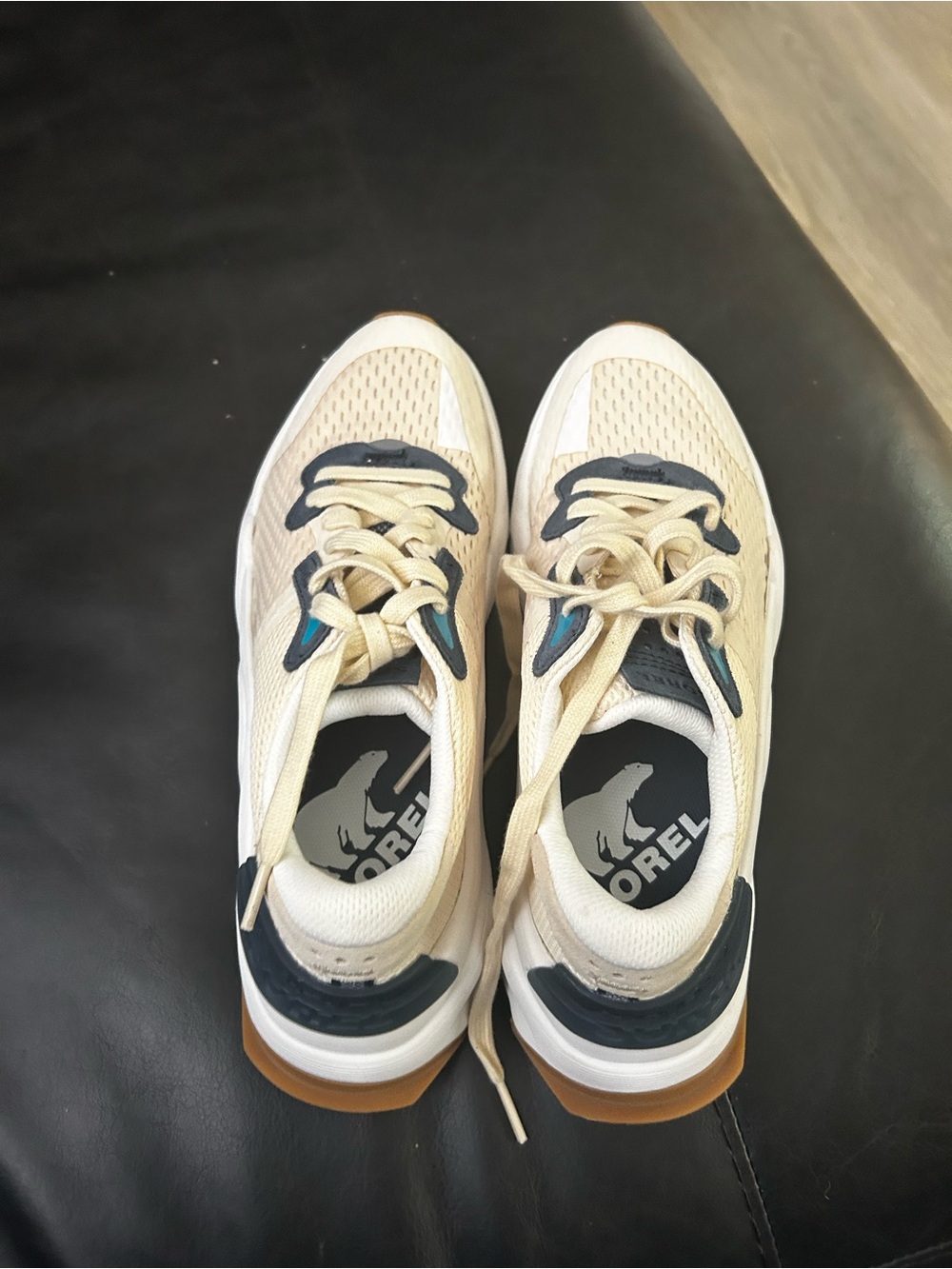 Sorel Cream and Navy Mesh Casual Sneakers